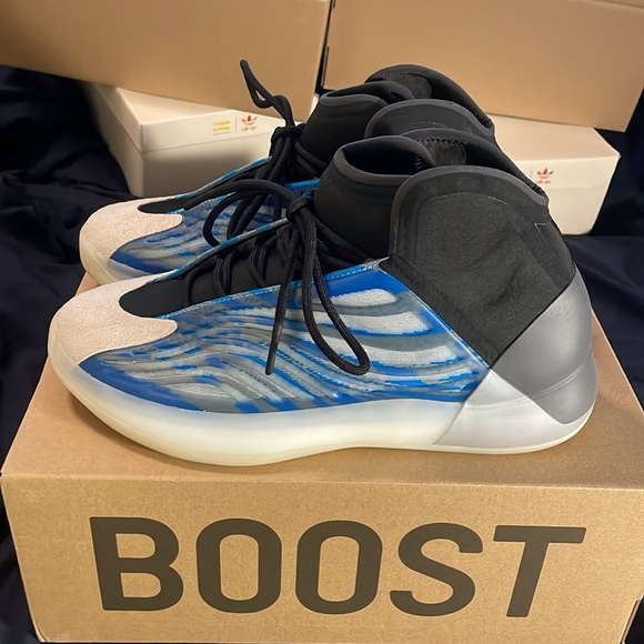 Adidas Yeezy Boost Qntm Frozen Blue Size 12, Used 9.5/10 - Picture 2 of 7